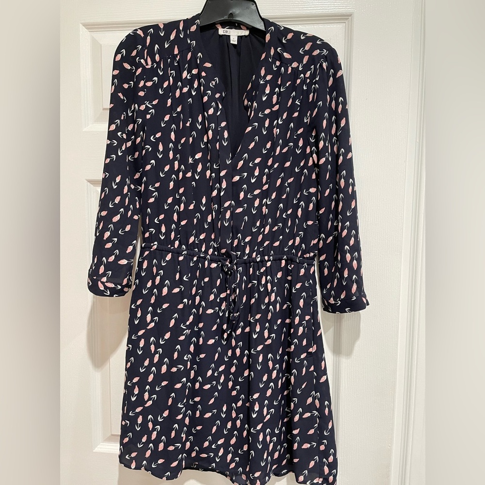 Floral tie waist dress, lined